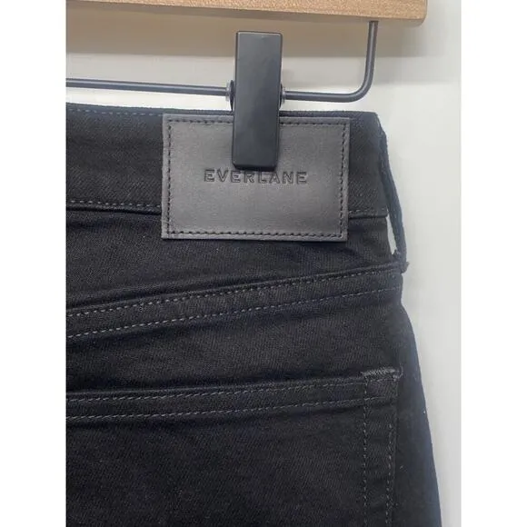 Everlane Women’s Black The Wide Leg Jeans Button Fly High Rise Denim Sz 25