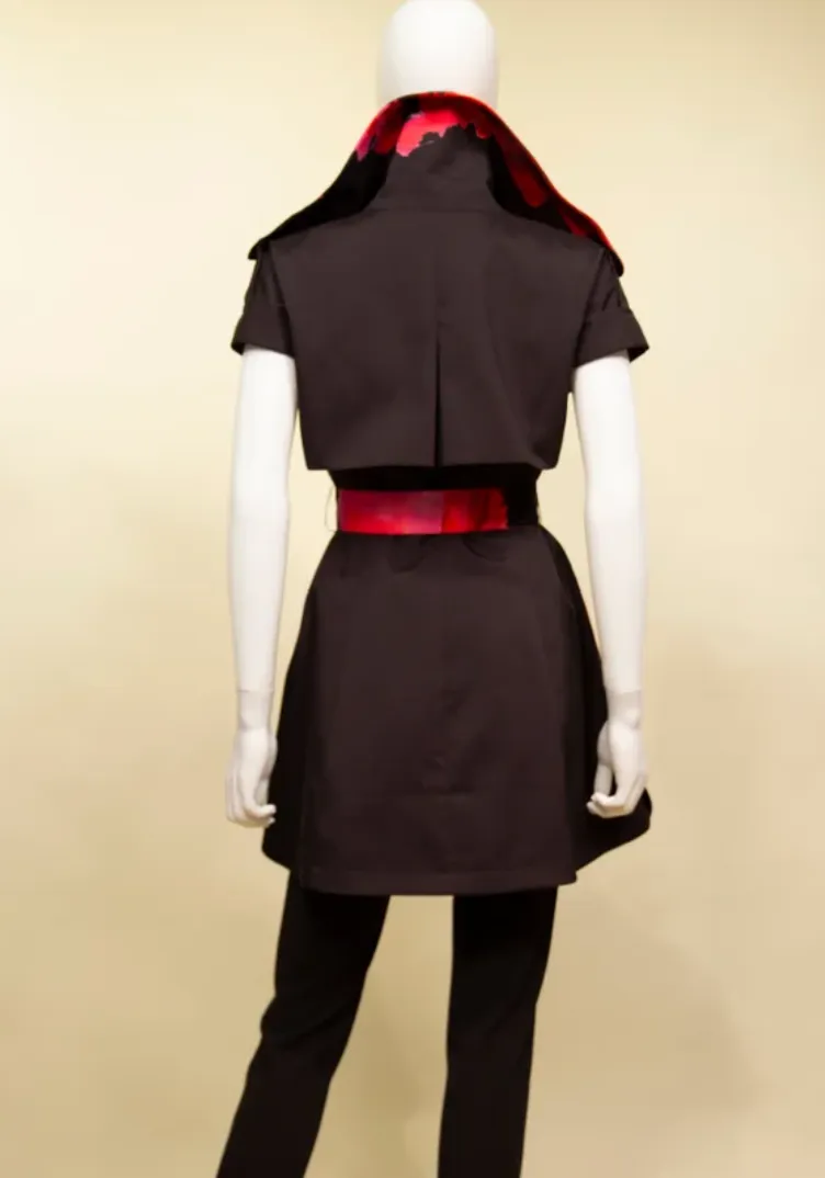 F23049 - Trench Jacket/Dress w/ Cap Sleeve
