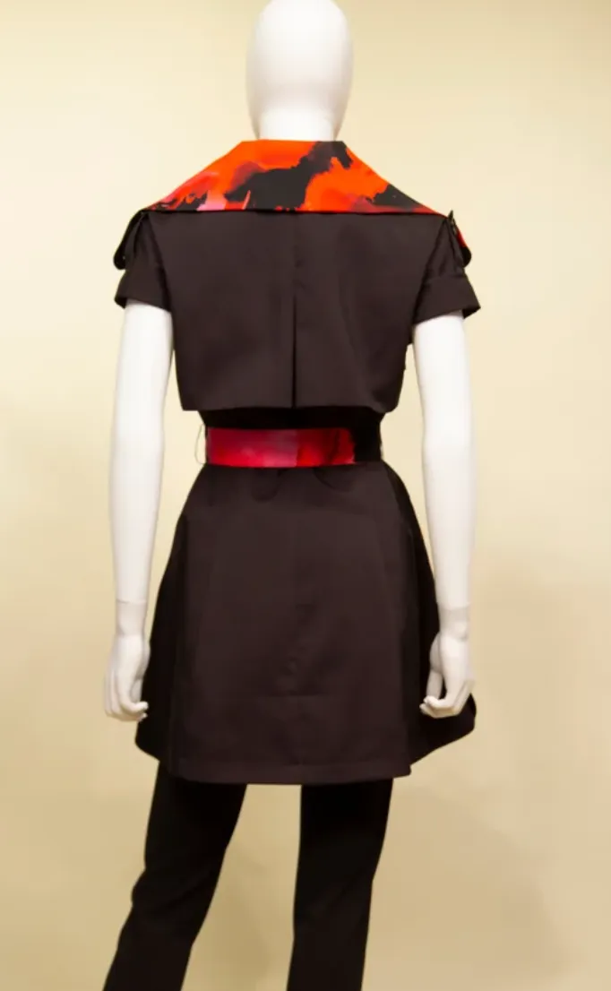 F23049 - Trench Jacket/Dress w/ Cap Sleeve