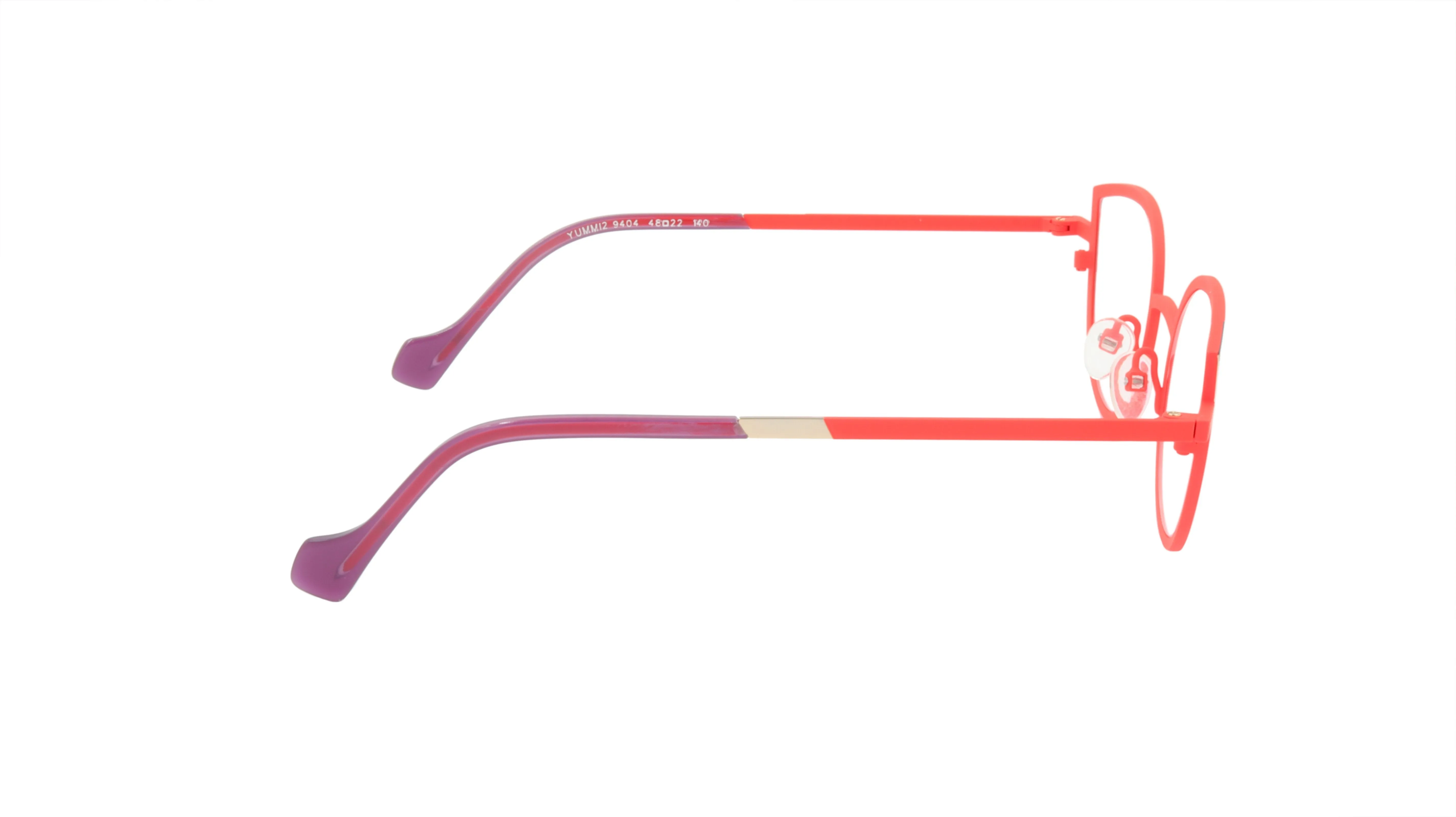 Face A Face Eyewear with a Cat Eye Shape in a Bright Spring Poppy Color