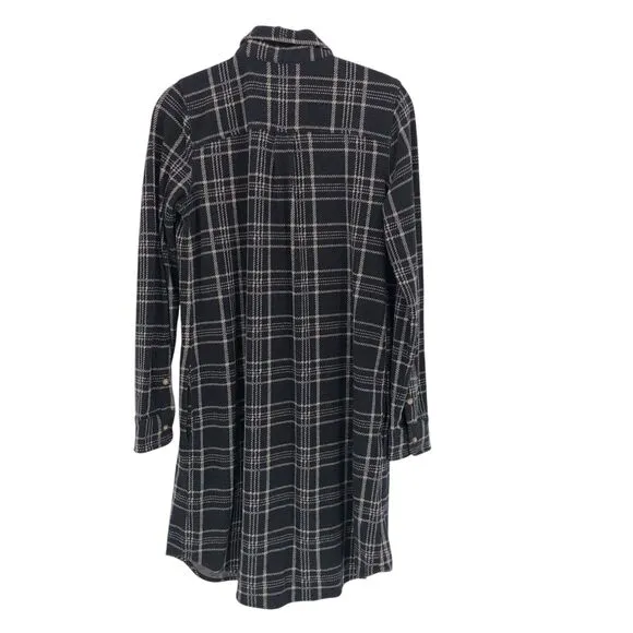 Faherty Legend Sweater Dress S Dakota Plaid Shirt Dress Long Sleeve Button Front