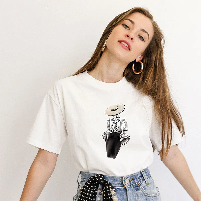 Fashion Illustration Cotton Tee