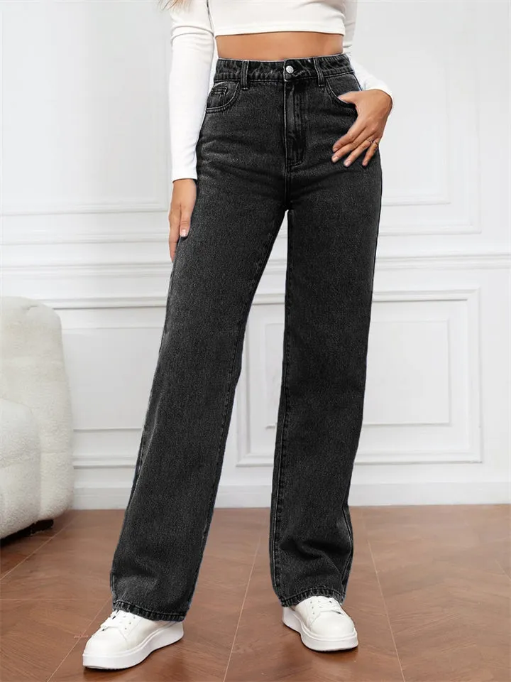 Fashionable Women's Versatile High-rise Jeans