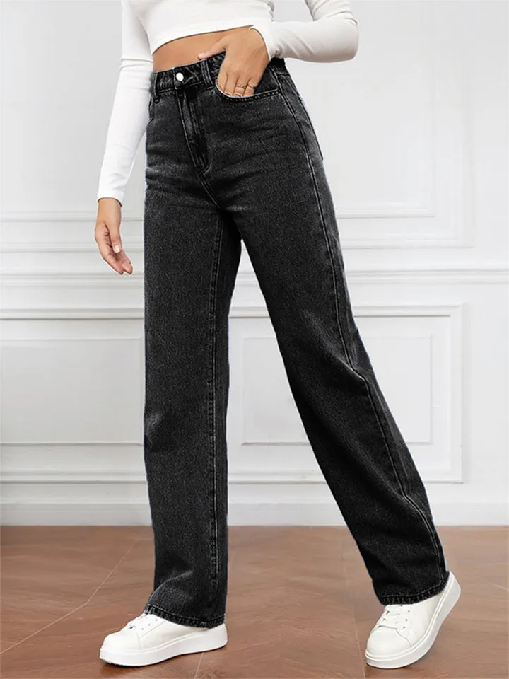 Fashionable Women's Versatile High-rise Jeans