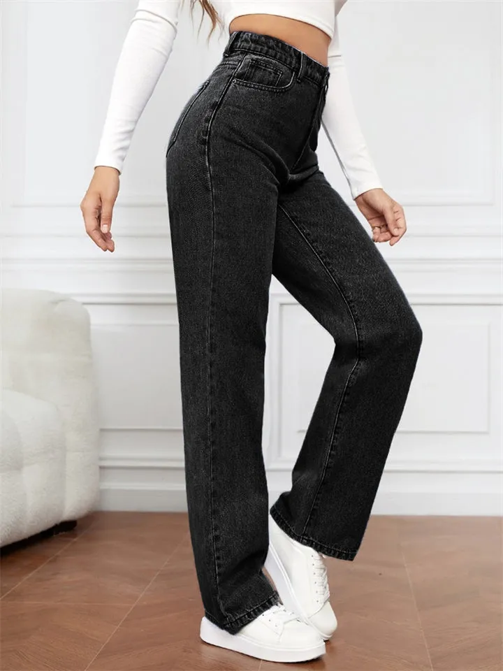 Fashionable Women's Versatile High-rise Jeans