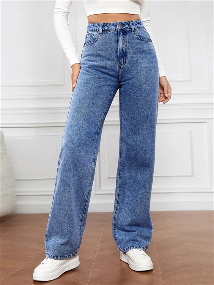 Fashionable Women's Versatile High-rise Jeans