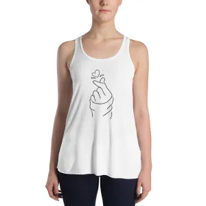 Fingerheart tanktop, Kpop Women's Flowy Racerback Tank