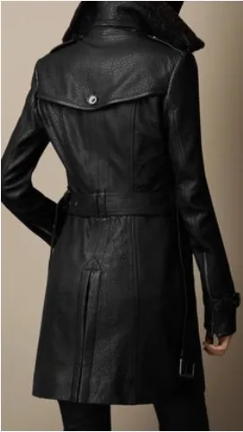 Fiona - Luxurious Leather Trench Coat