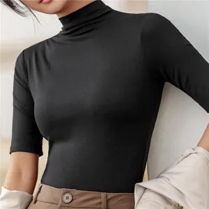 Fitted Women's Turtleneck Jumper in Comfortable Stretch Fabric