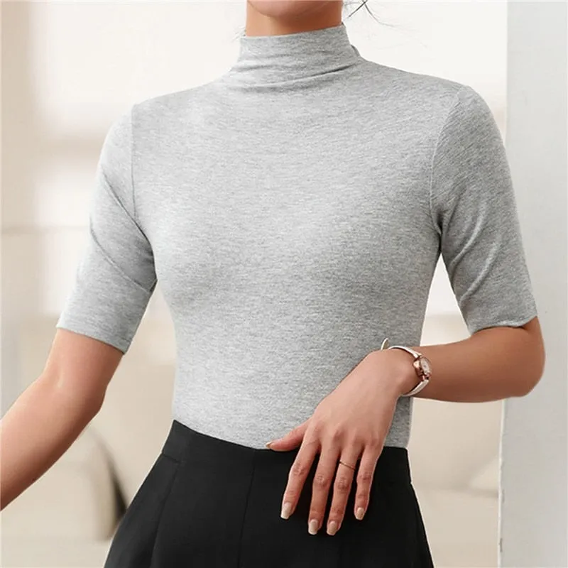 Fitted Women's Turtleneck Jumper in Comfortable Stretch Fabric
