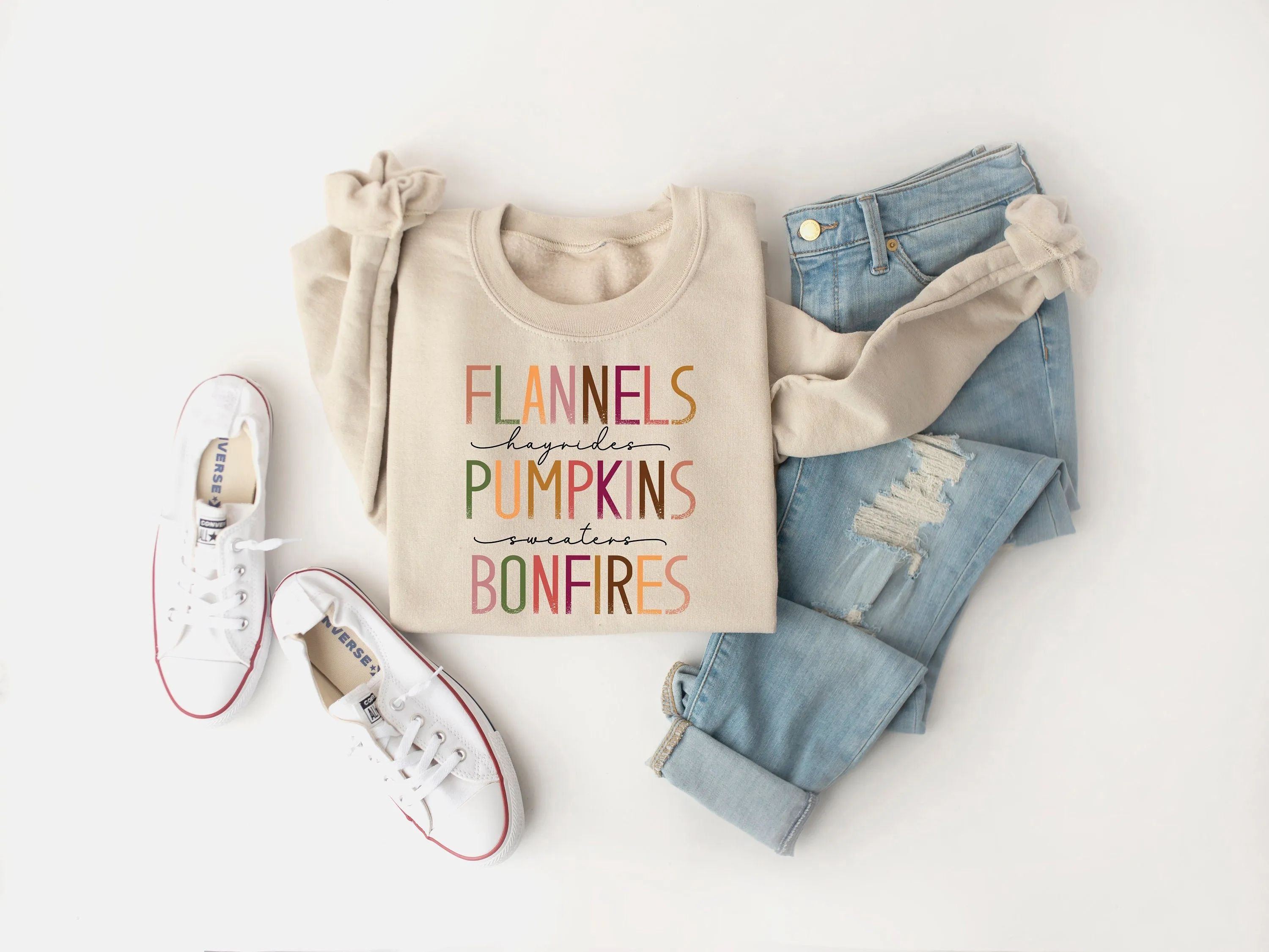 Flannels Pumpkins Bonfires Womens Sweatshirt
