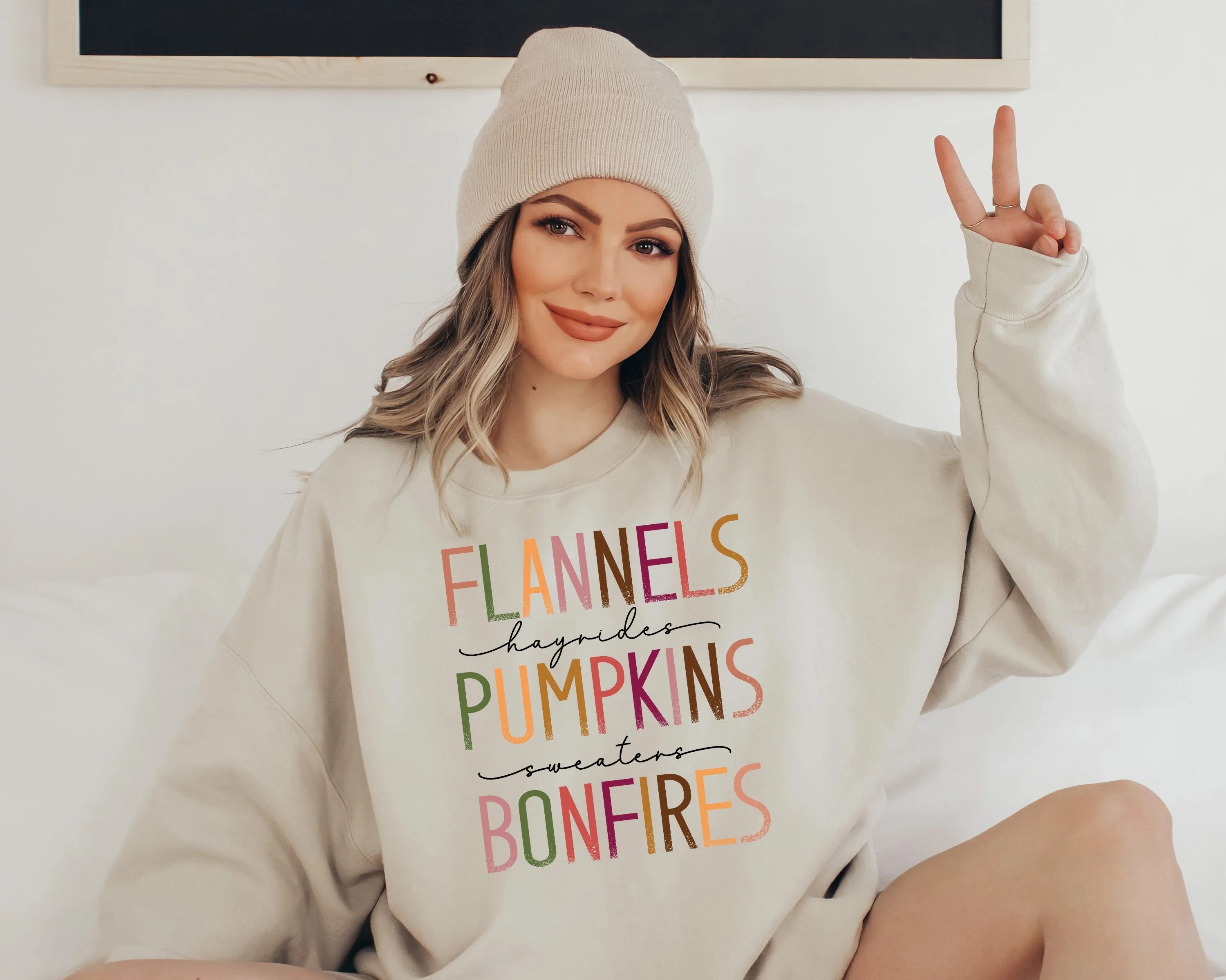 Flannels Pumpkins Bonfires Womens Sweatshirt