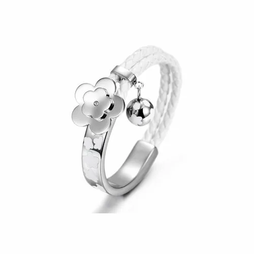 Flower Bud Woven Leather Bracelet
