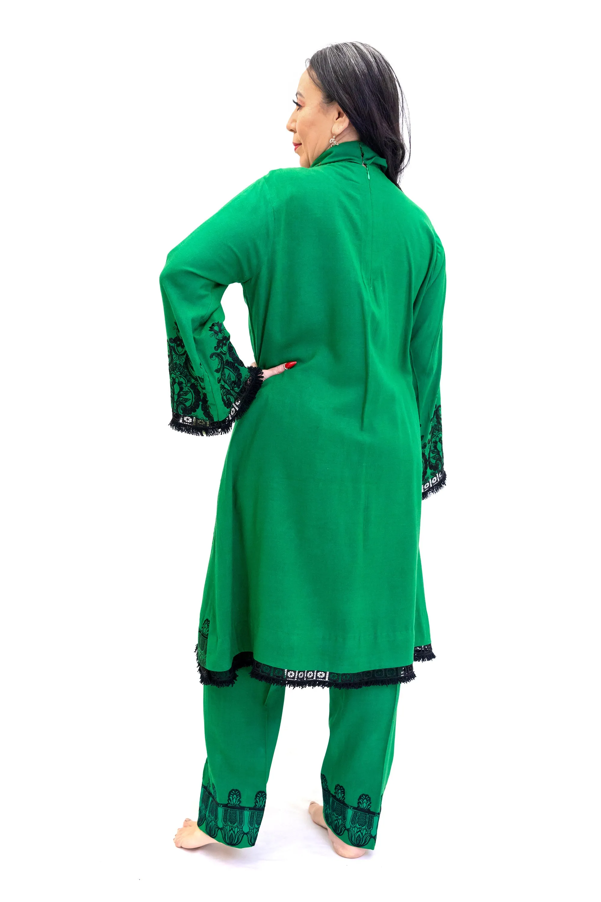 Forrest Green Cotton Salwar Kameez - Suit