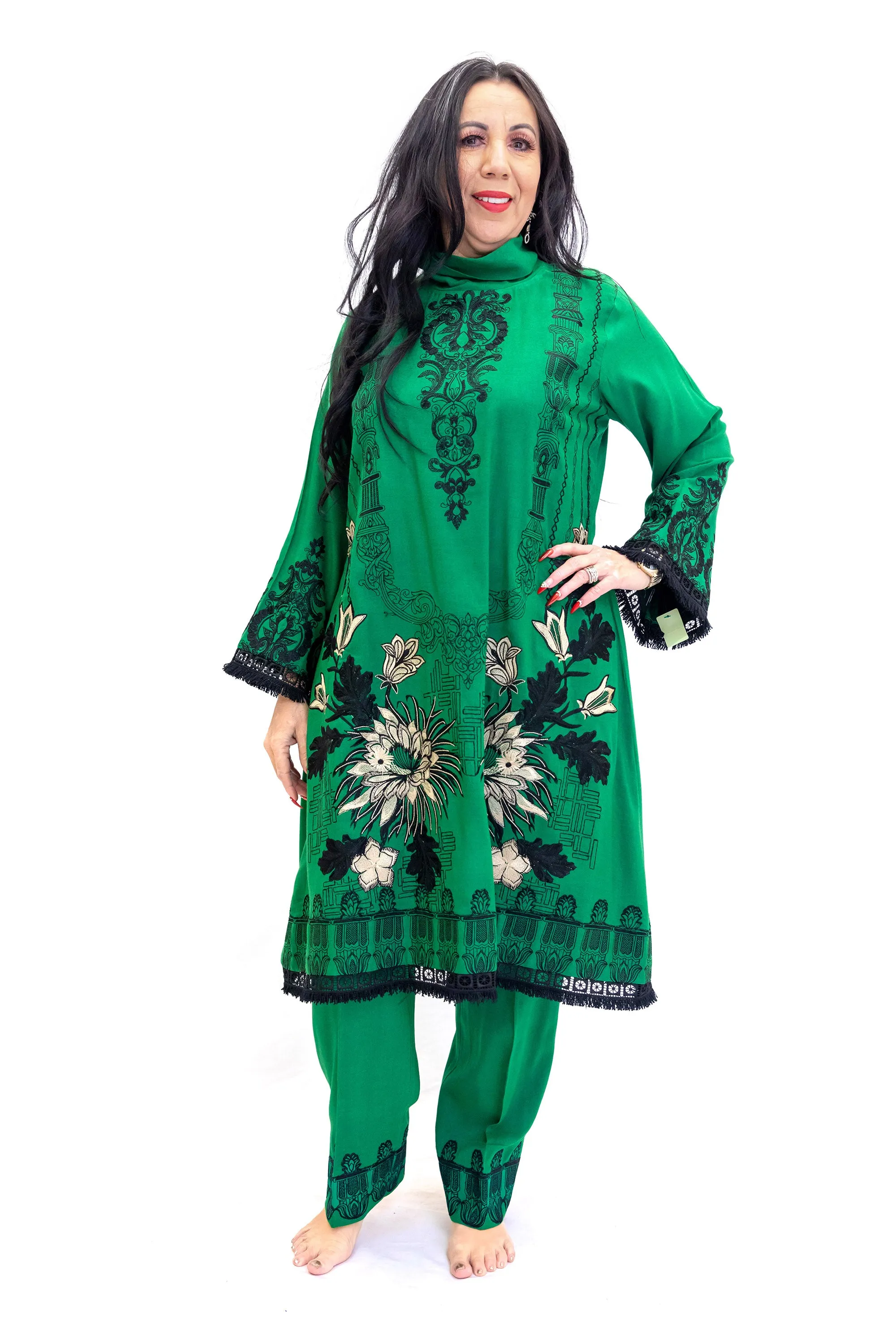 Forrest Green Cotton Salwar Kameez - Suit