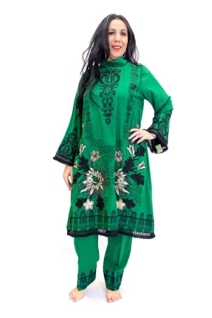 Forrest Green Cotton Salwar Kameez - Suit
