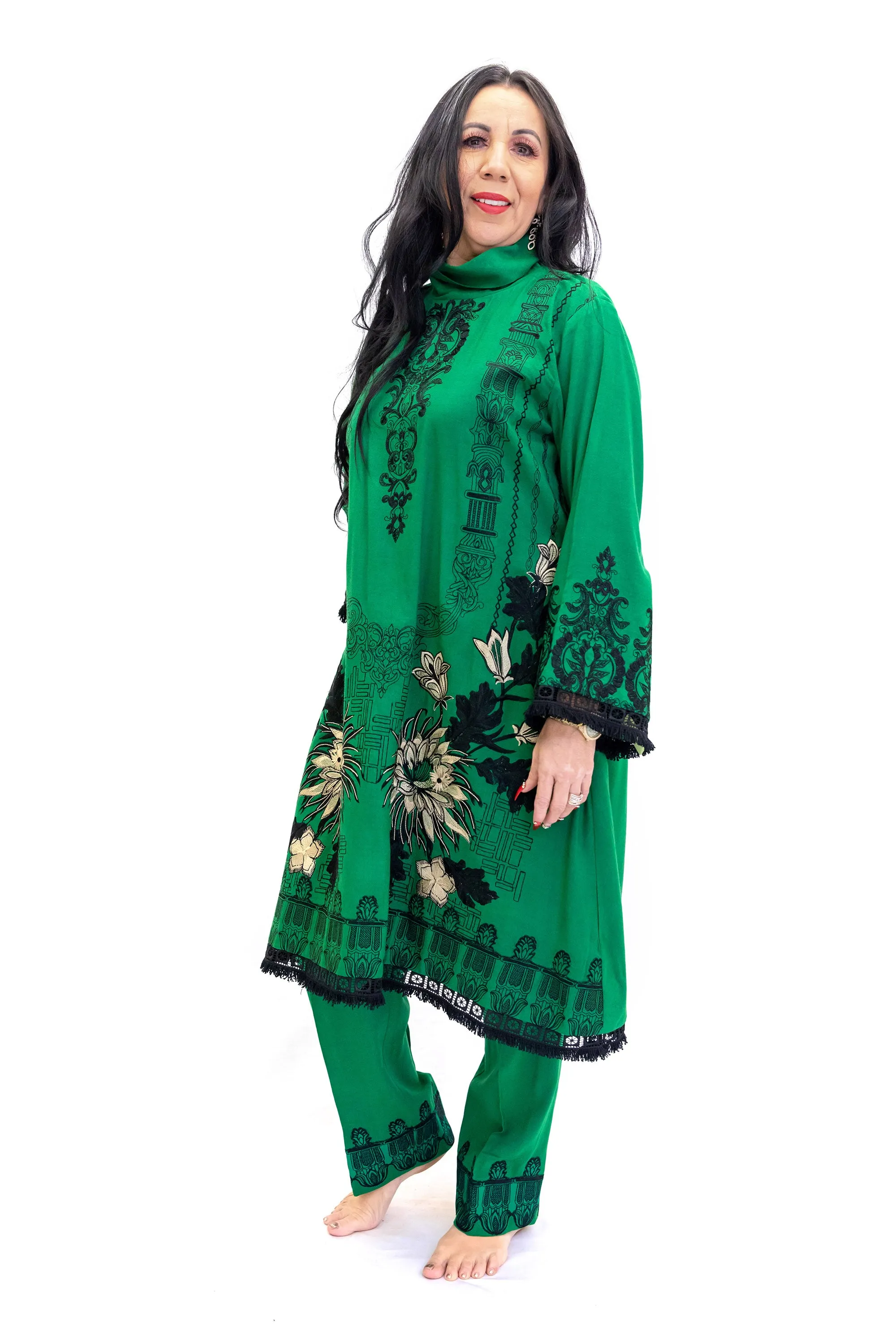 Forrest Green Cotton Salwar Kameez - Suit