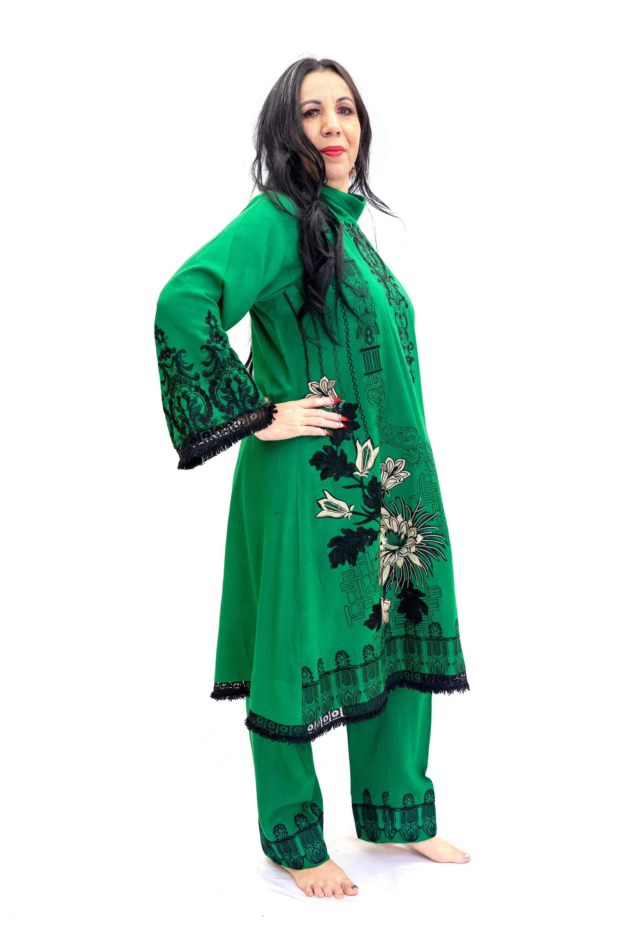 Forrest Green Cotton Salwar Kameez - Suit
