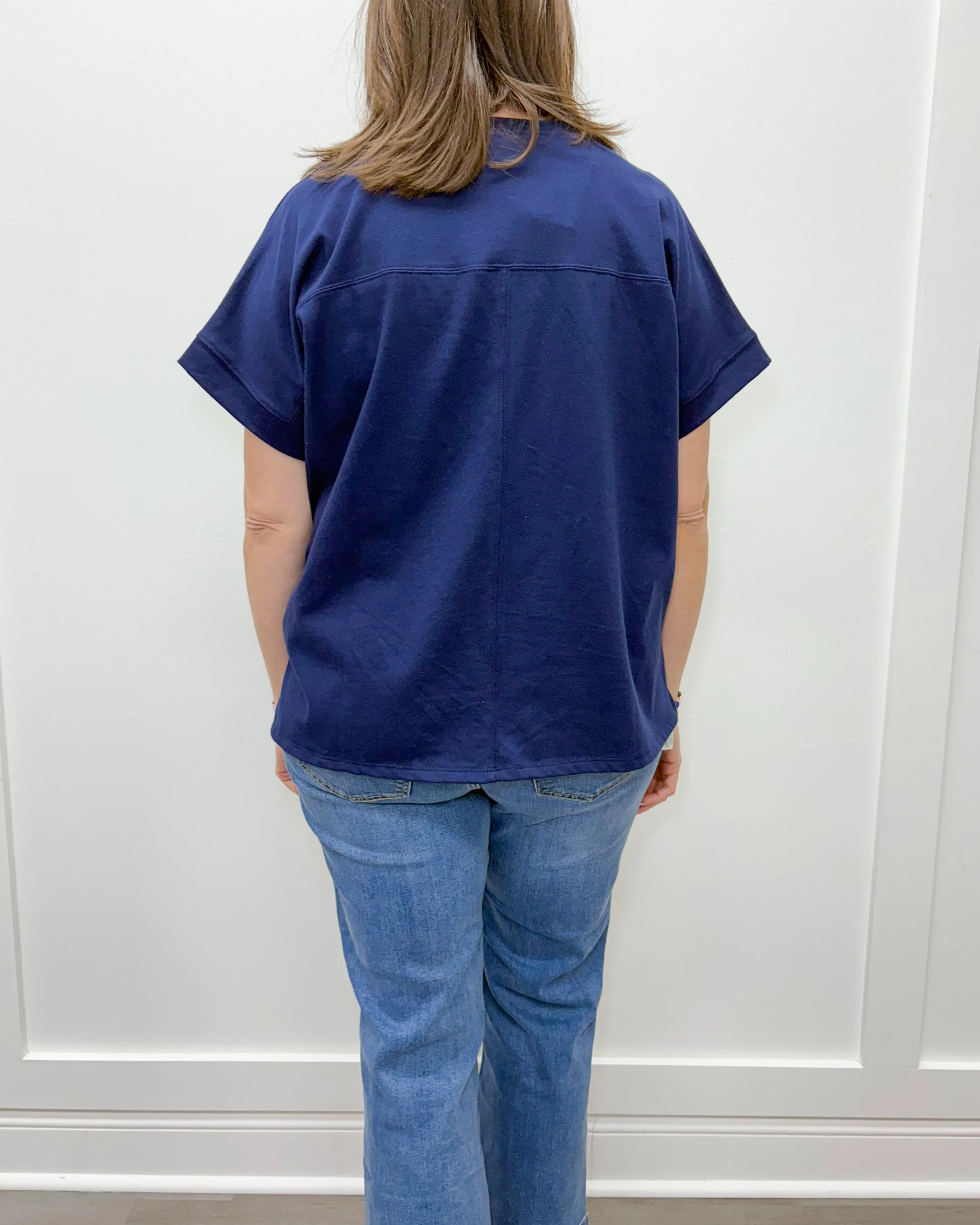 Fourth of July Sparkle Top - Navy