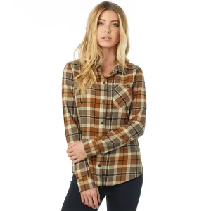 FOX WOMENS BIG AIR FLANNEL SHIRT [BARK]