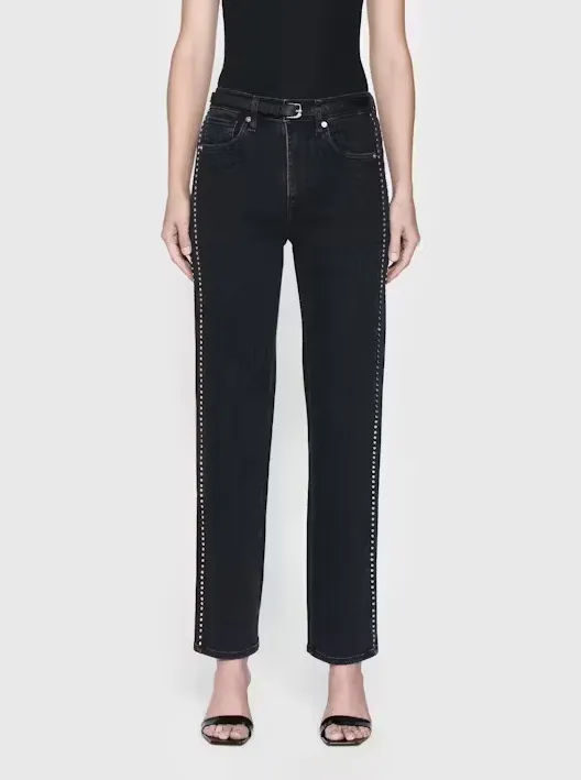 FRAME Le Sleek Straight Studded Jean