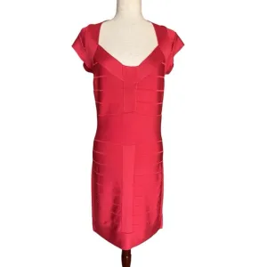 French Connection Miami Spotlight Bandage Dress Bodycon Designer Poppy Red US 10