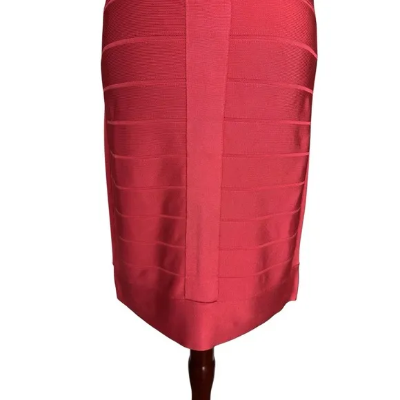 French Connection Miami Spotlight Bandage Dress Bodycon Designer Poppy Red US 10