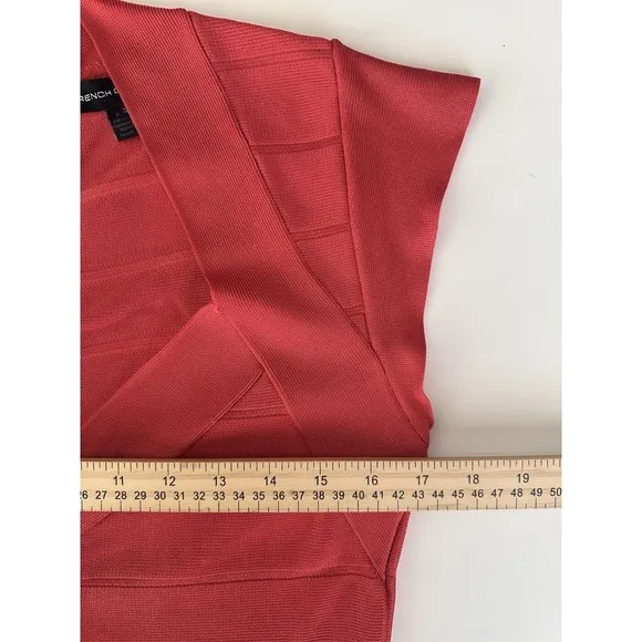 French Connection Miami Spotlight Bandage Dress Bodycon Designer Poppy Red US 10