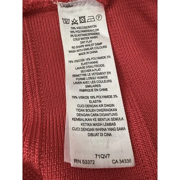 French Connection Miami Spotlight Bandage Dress Bodycon Designer Poppy Red US 10