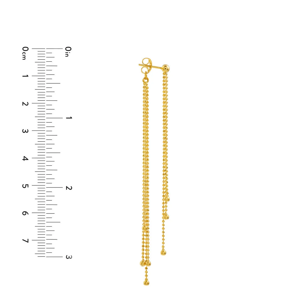 Front and Back Diamond-Cut Bead Earrings