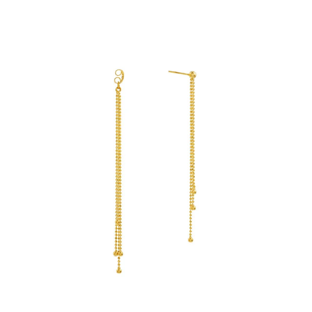 Front and Back Diamond-Cut Bead Earrings