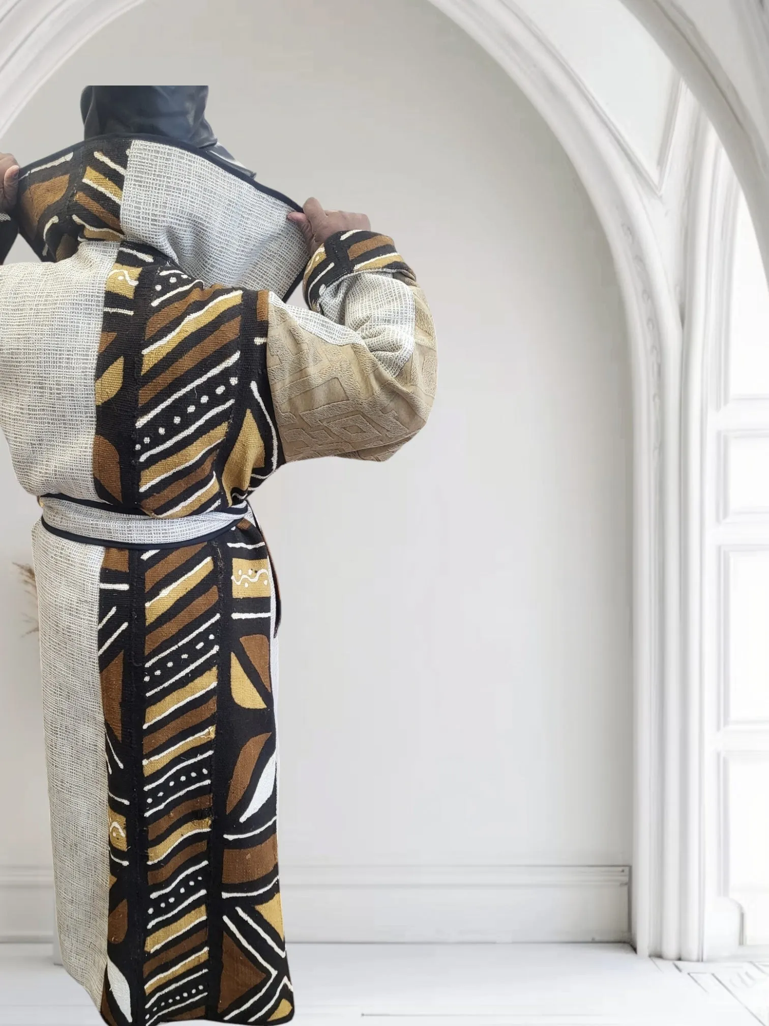 Full-Length Mud Cloth Coat | Geri's Bluffing Boutique