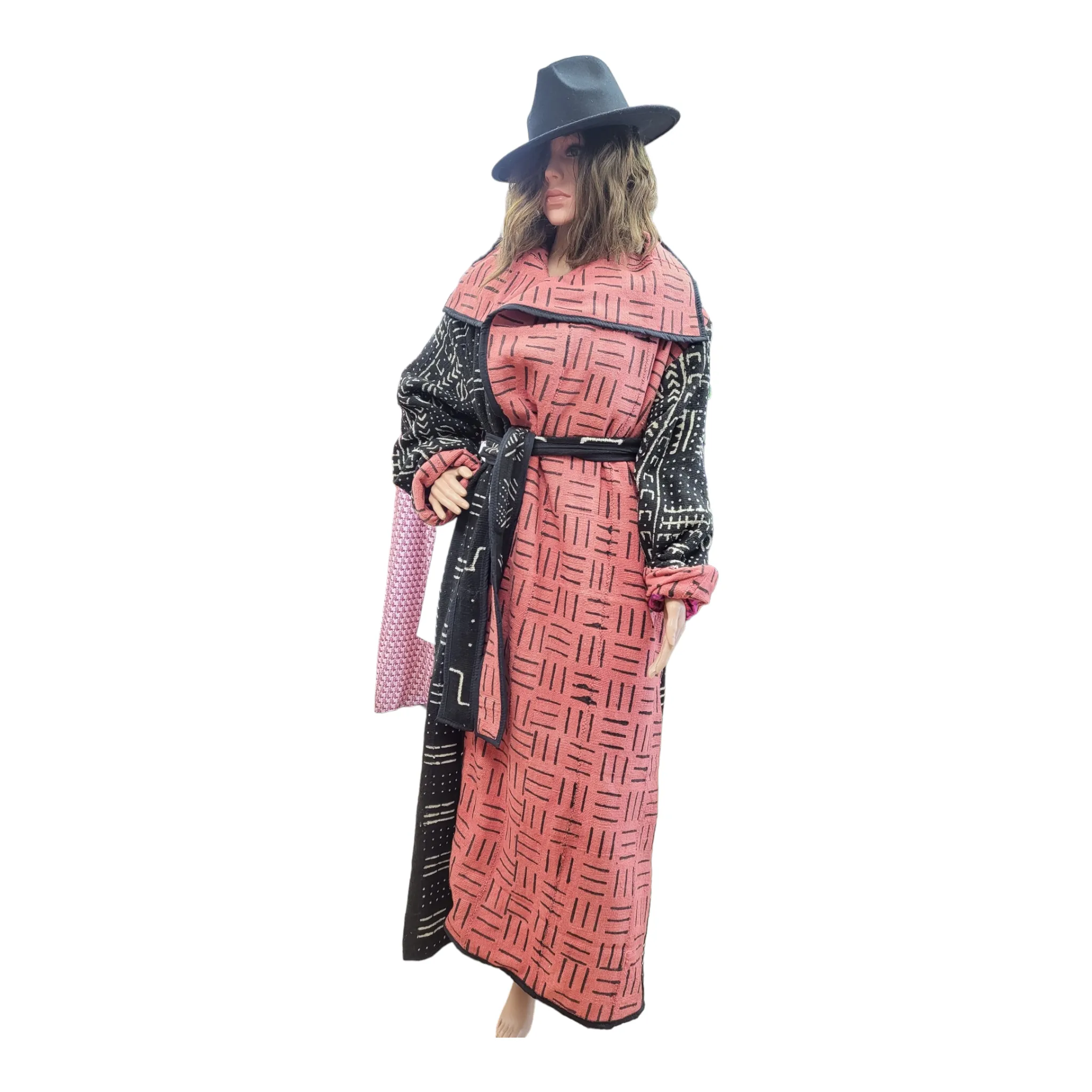 Full-Length Mud Cloth Coat | Geri's Bluffing Boutique