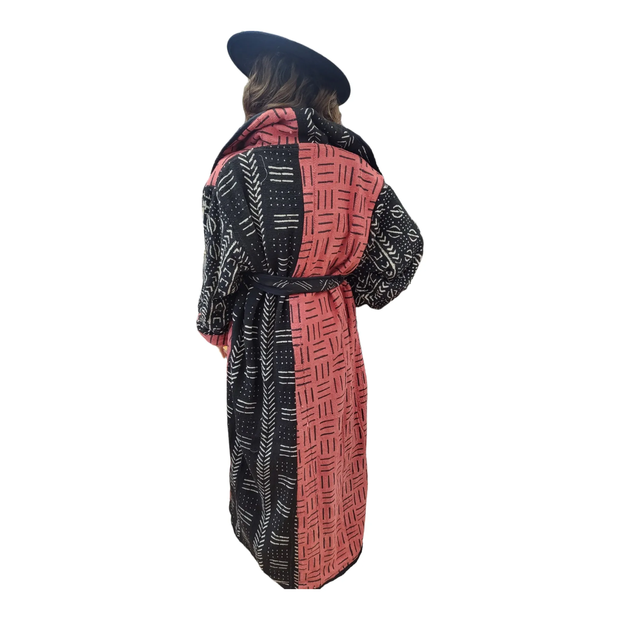 Full-Length Mud Cloth Coat | Geri's Bluffing Boutique