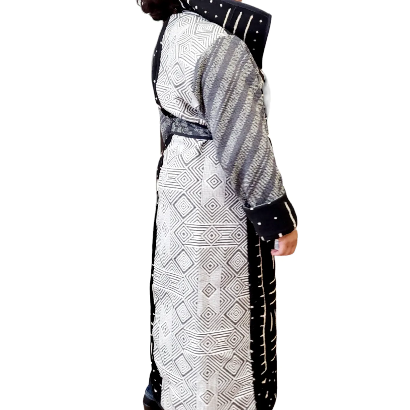 Full-Length Mud Cloth Coat | Geri's Bluffing Boutique