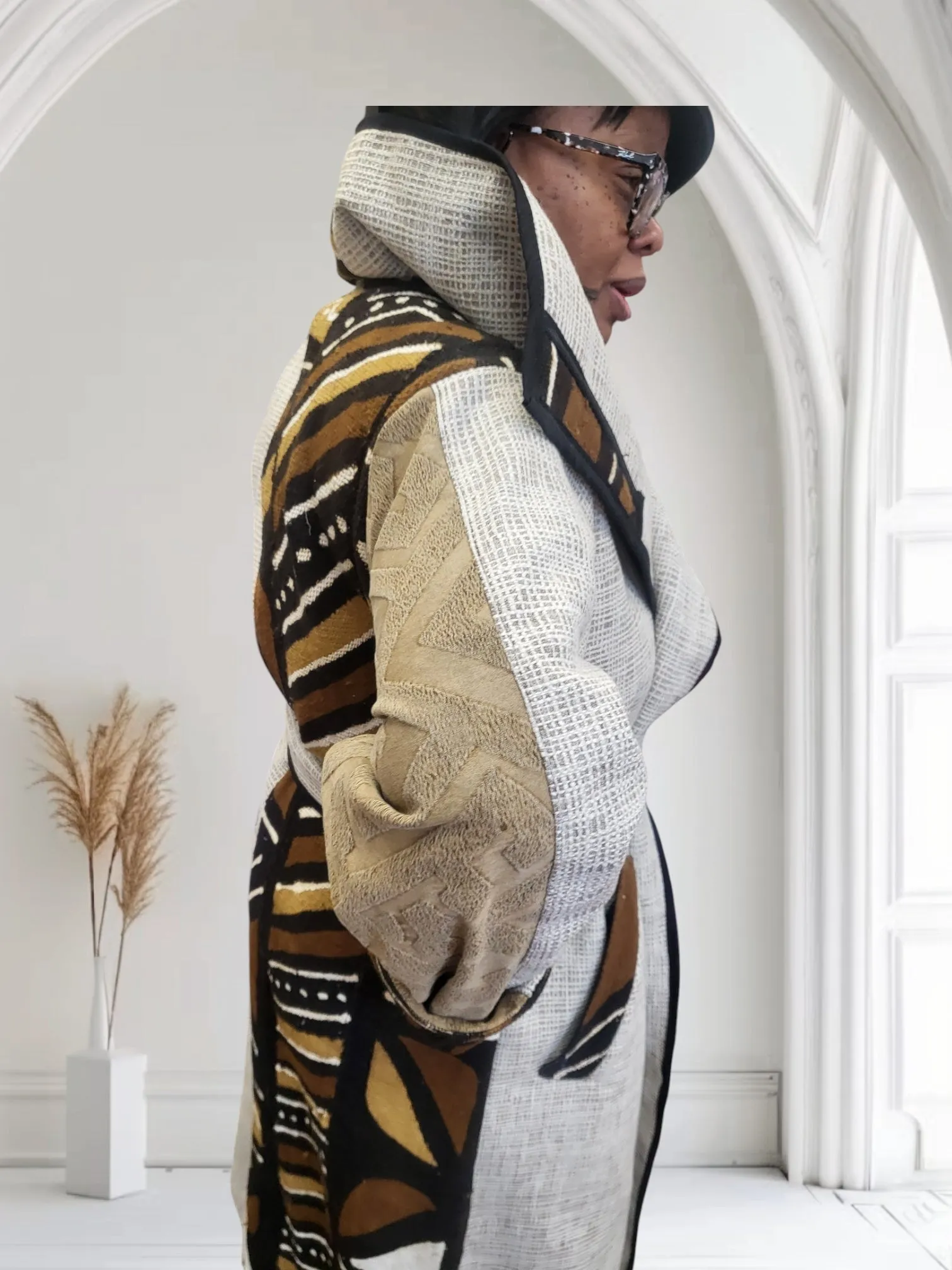 Full-Length Mud Cloth Coat | Geri's Bluffing Boutique