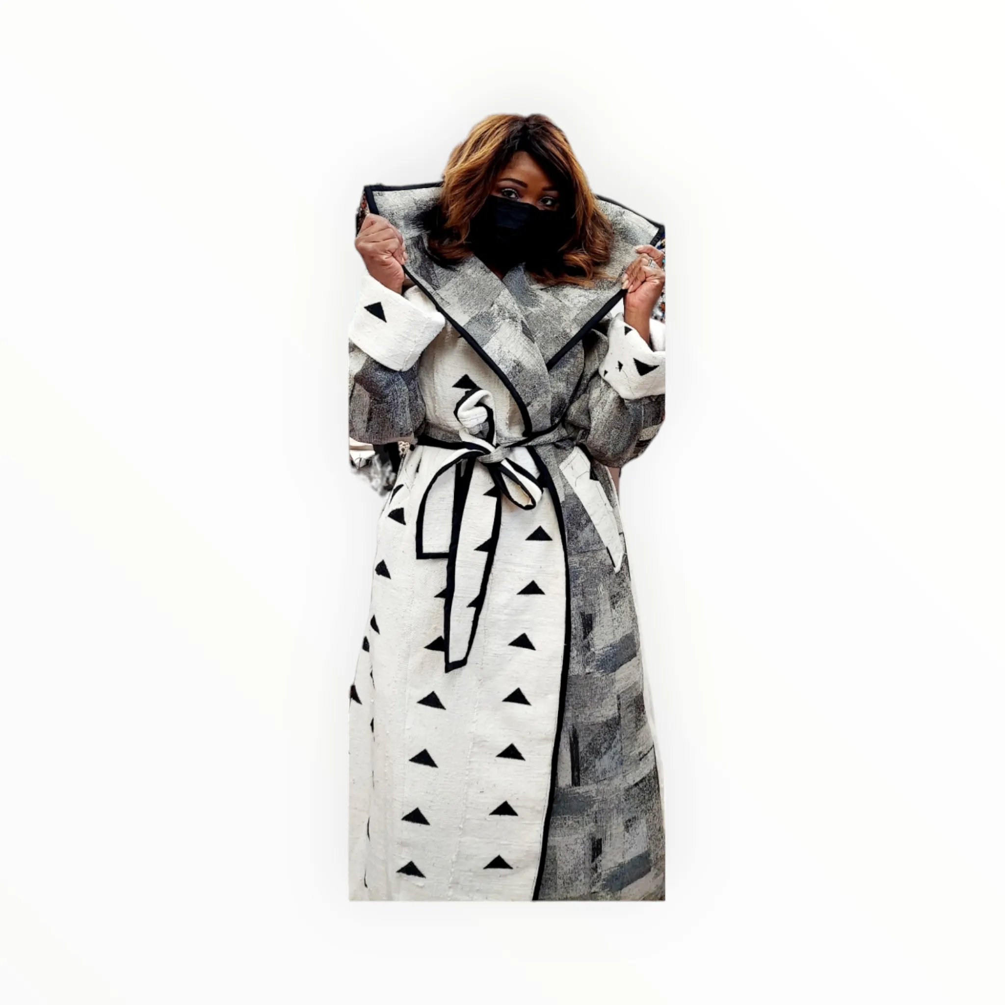 Full-Length Mud Cloth Coat | Geri's Bluffing Boutique