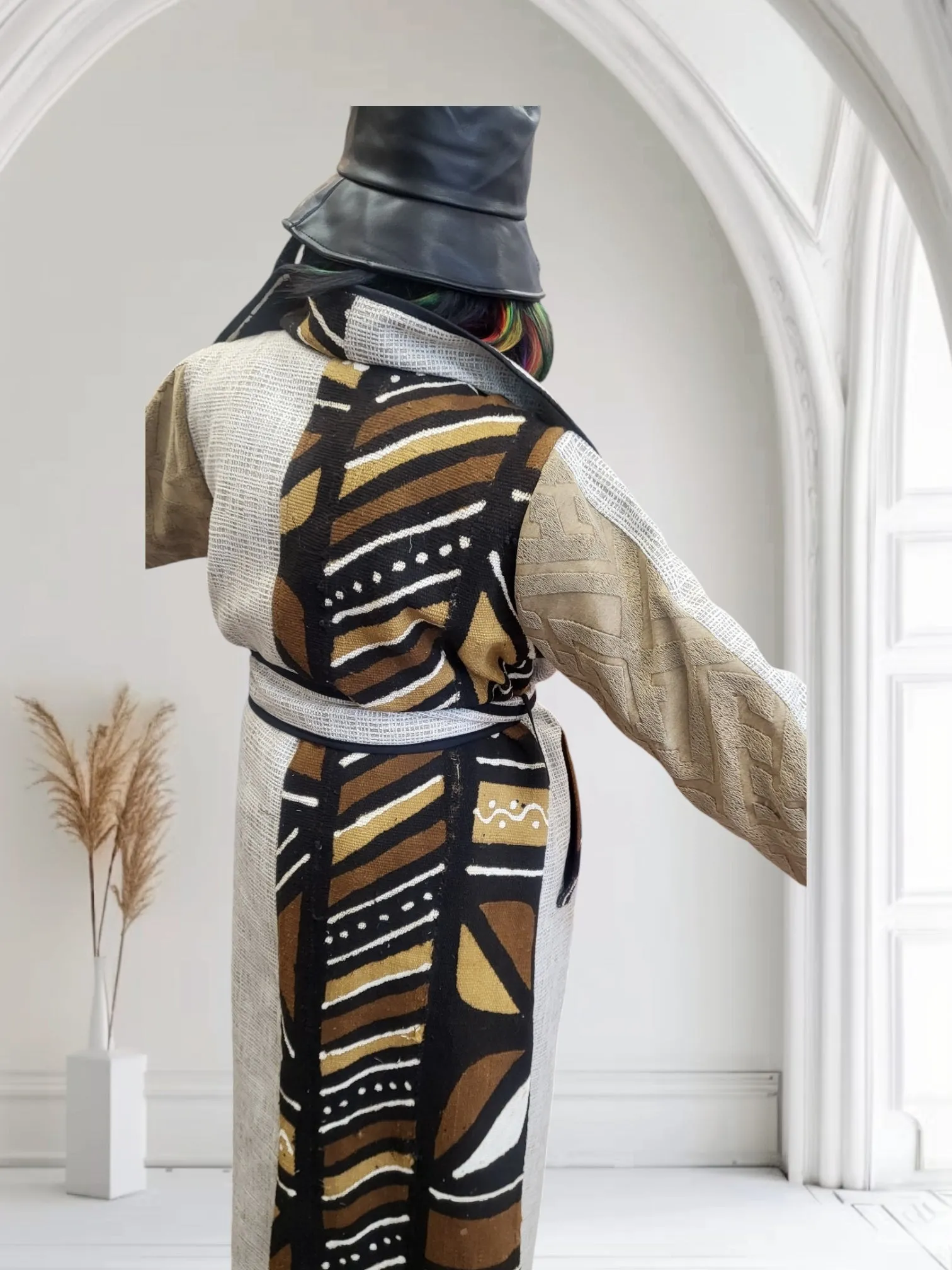 Full-Length Mud Cloth Coat | Geri's Bluffing Boutique