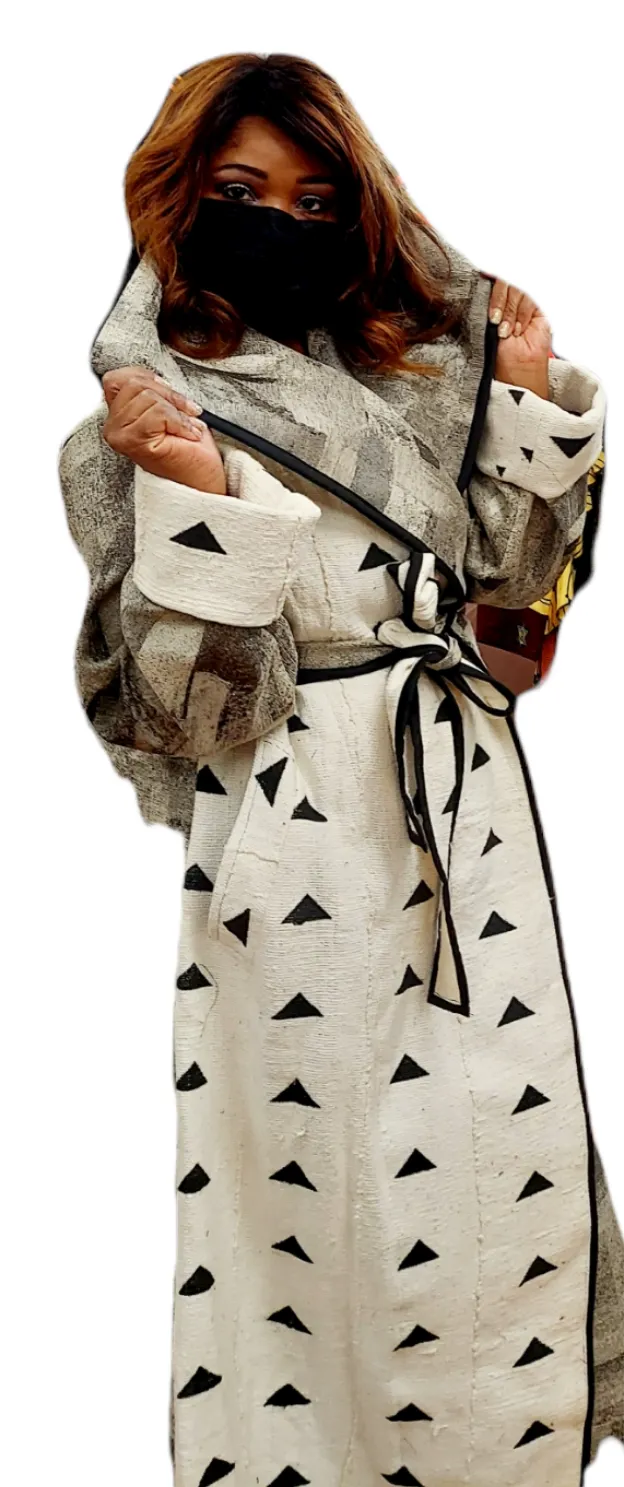 Full-Length Mud Cloth Coat | Geri's Bluffing Boutique
