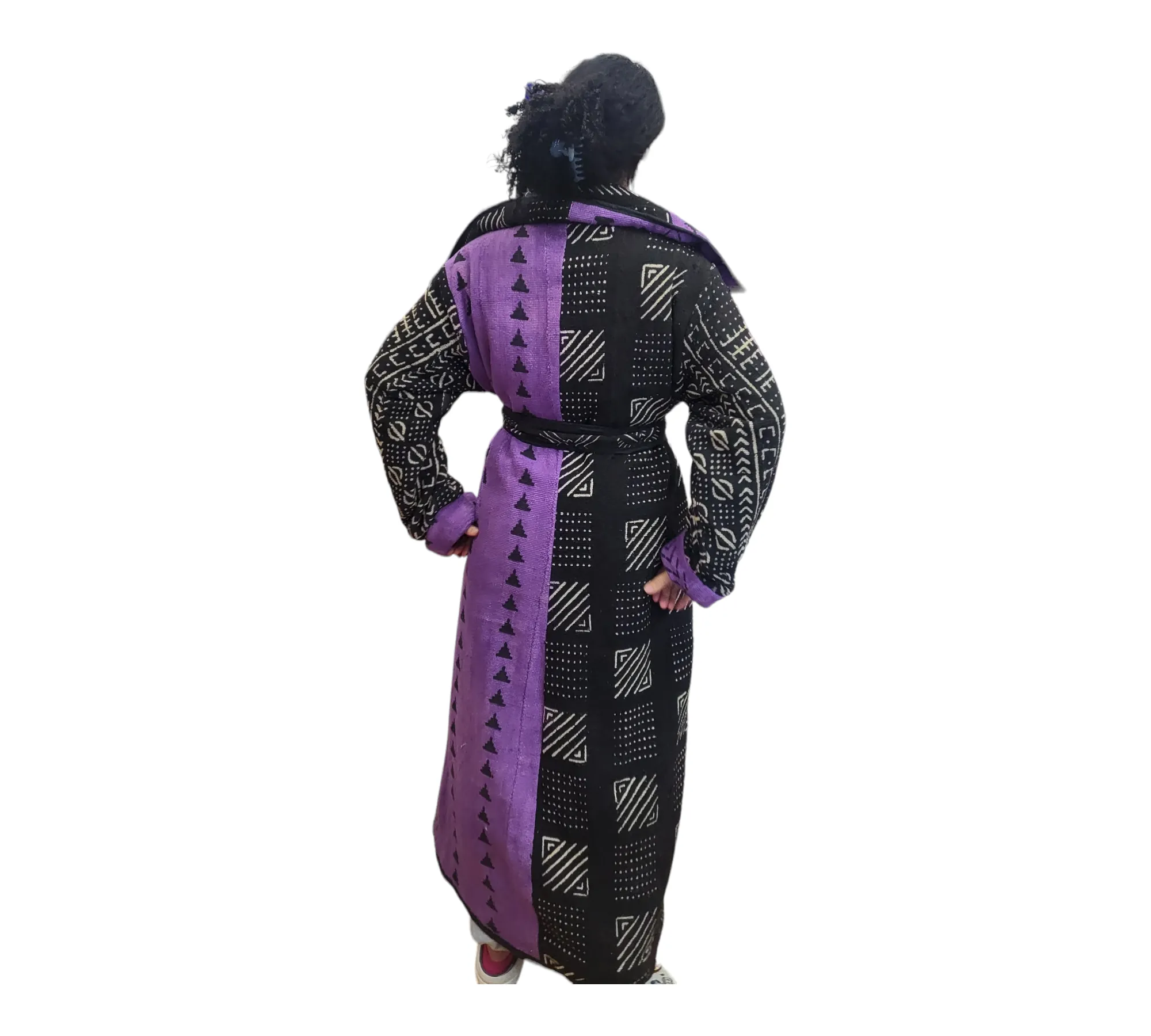 Full-Length Mud Cloth Coat | Geri's Bluffing Boutique