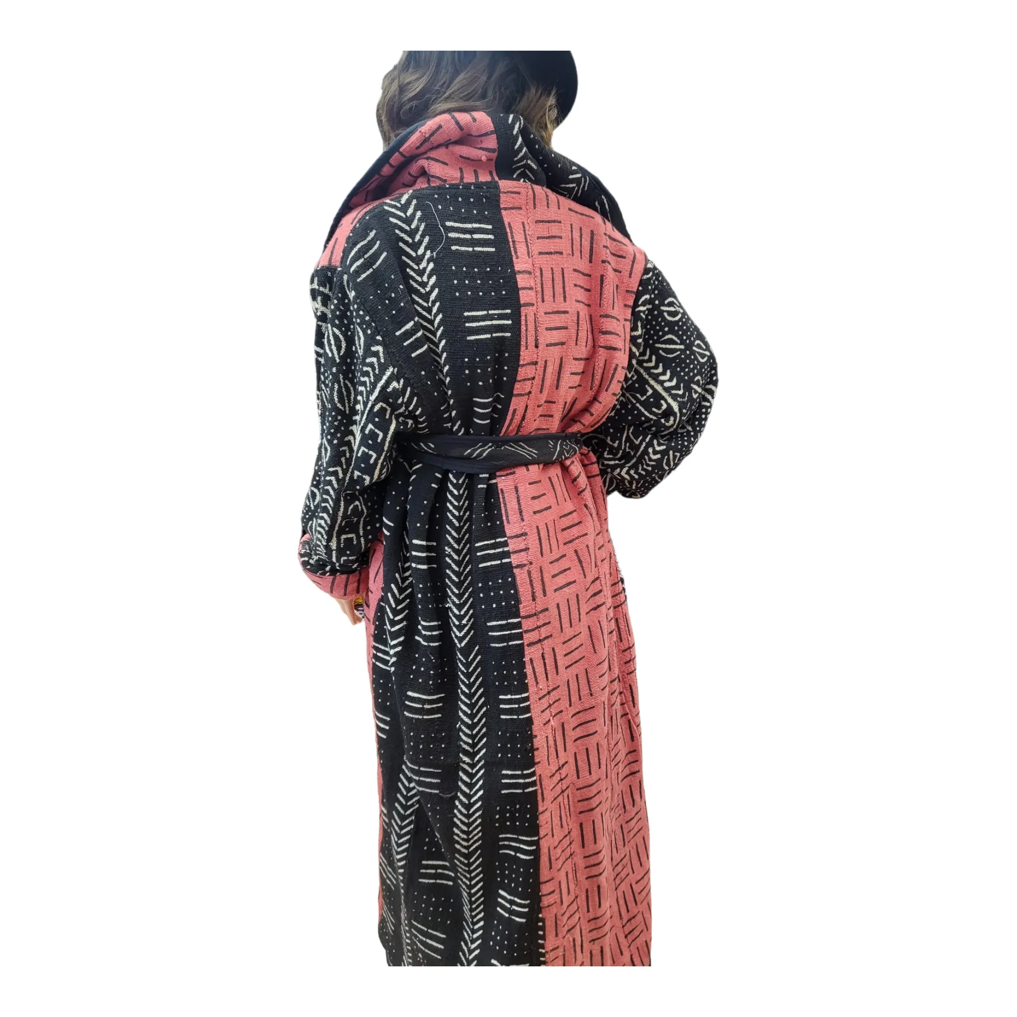Full-Length Mud Cloth Coat | Geri's Bluffing Boutique