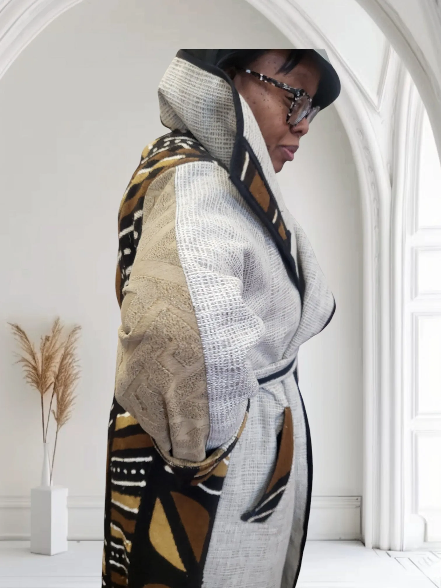 Full-Length Mud Cloth Coat | Geri's Bluffing Boutique