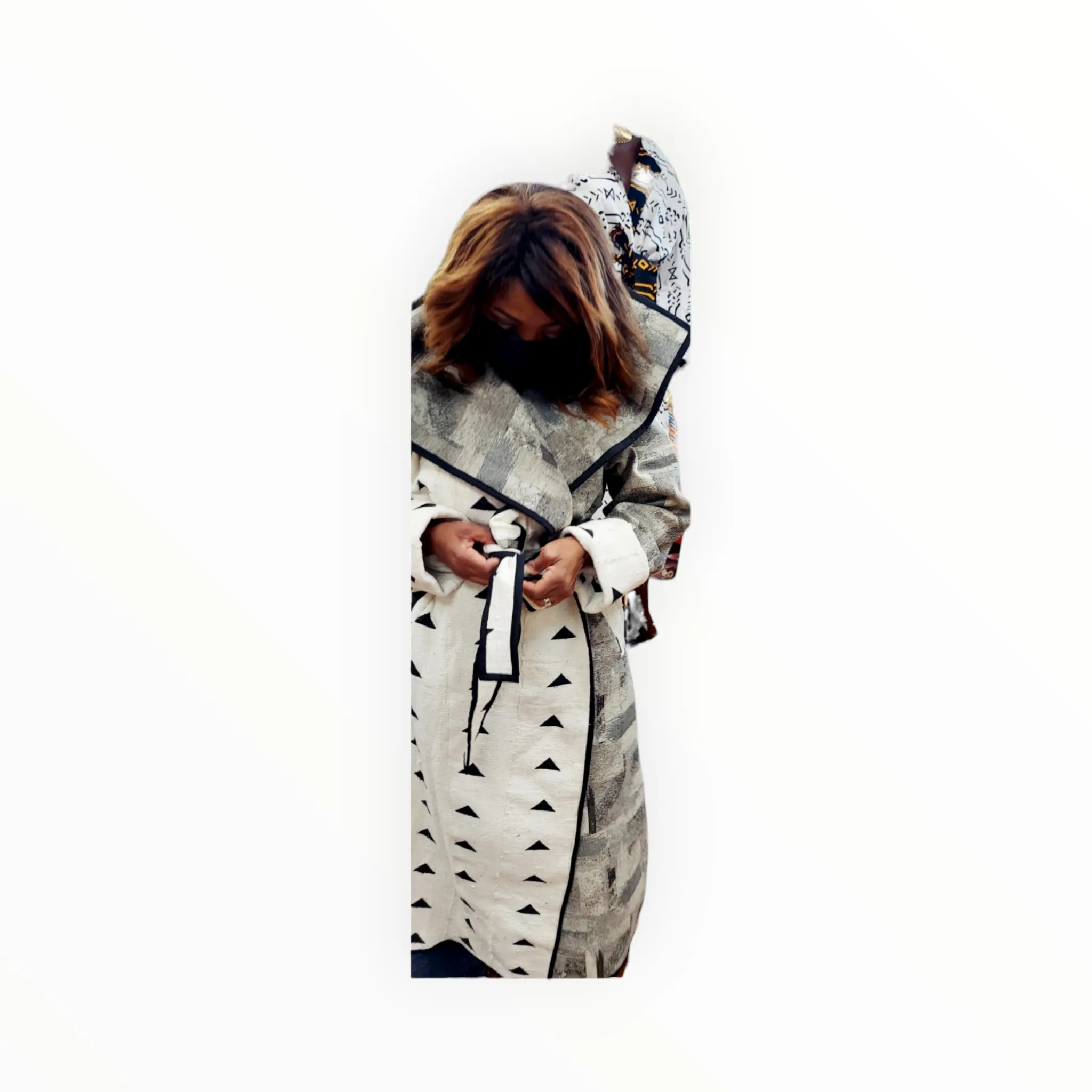 Full-Length Mud Cloth Coat | Geri's Bluffing Boutique