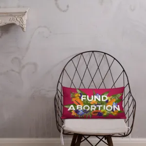 Fund Abortion Floral Throw Pillow - Papaya