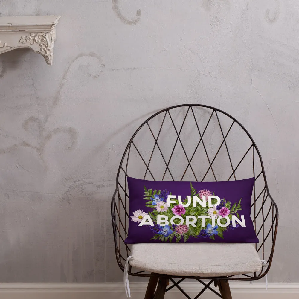 Fund Abortion Floral Throw Pillow - Purple