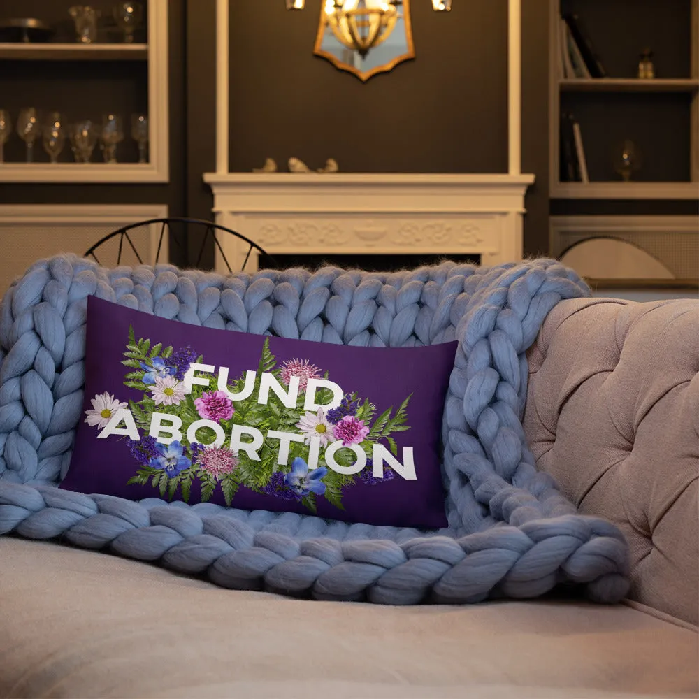 Fund Abortion Floral Throw Pillow - Purple