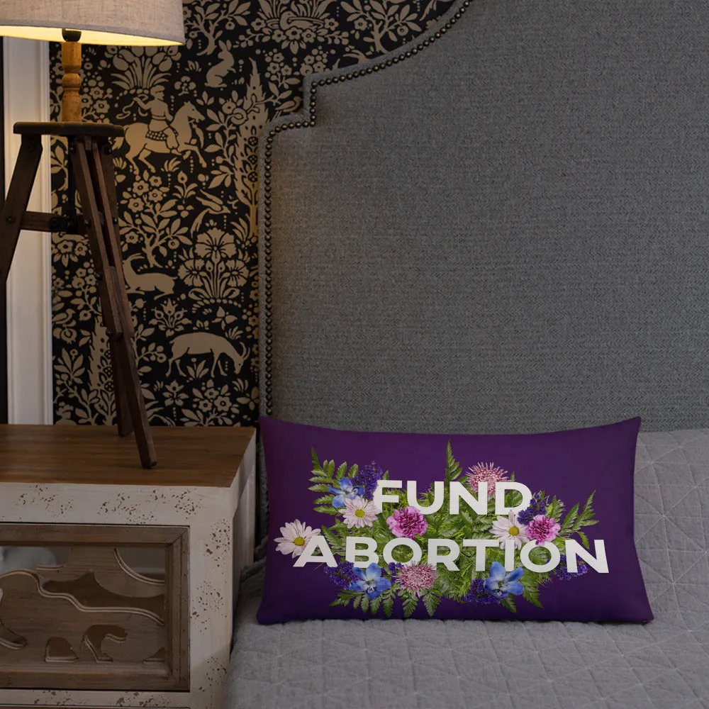 Fund Abortion Floral Throw Pillow - Purple