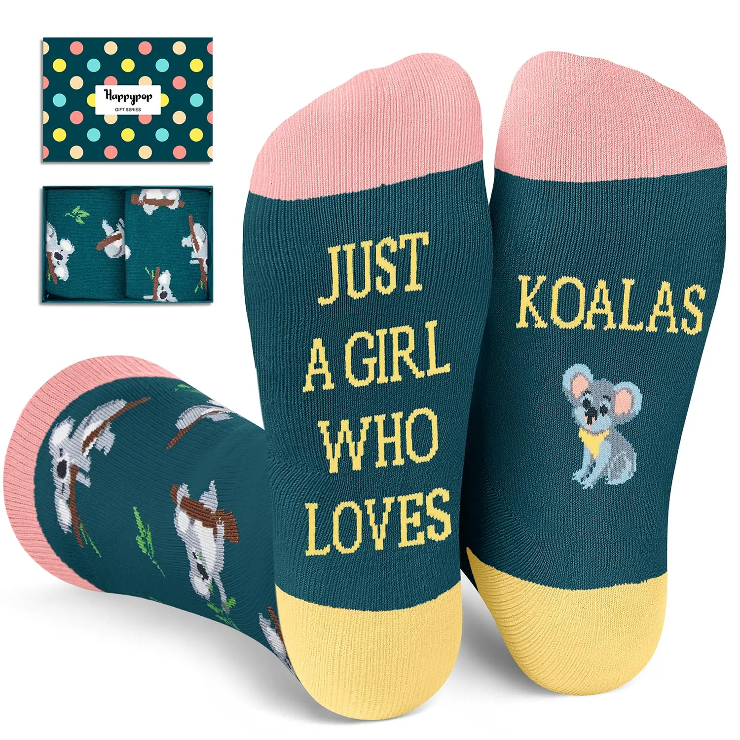 Funny Koala Gifts for Girls - Koala Socks for Teen Girls, Funny Crazy Socks for Women