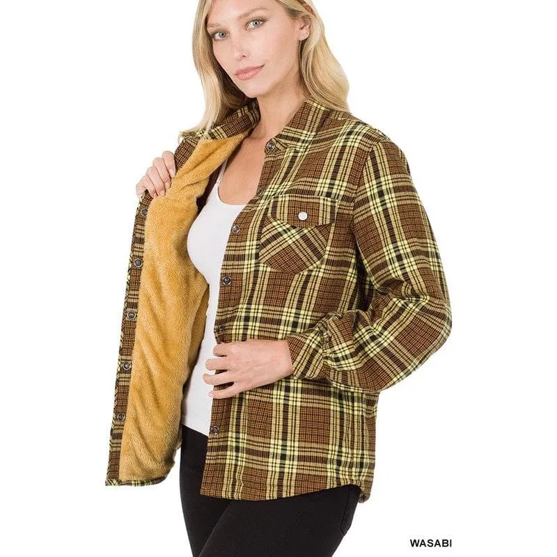 Fur Lined Plaid Shirt