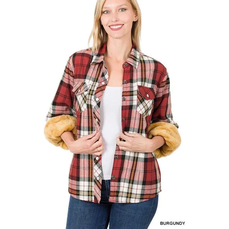Fur Lined Plaid Shirt